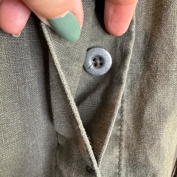 BDG Olive Military Field utility linen blend cargo pocket Jacket size large - Picture 5 of 9